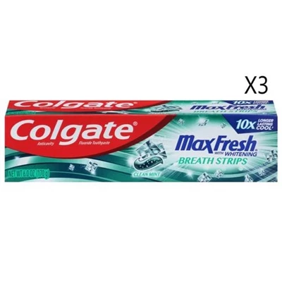 Colgate® Colgate Max Fresh With Whitening Toothpaste Clean Mint 3 Packs 3 Colgate® Colgate Max Fresh With Whitening Toothpaste Clean Mint 3 Packs