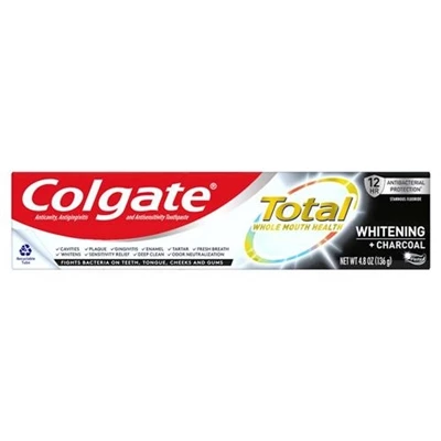 Colgate® Colgate Total Whitening + Charcoal Toothpaste 4.8oz / 136g 3 Colgate® Colgate Total Whitening + Charcoal Toothpaste 4.8oz / 136g