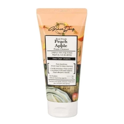 Grace Day Real Fresh Peach And Apple Foam Cleanser 3.38oz / 100ml 3 Grace Day Real Fresh Peach And Apple Foam Cleanser 3.38oz / 100ml