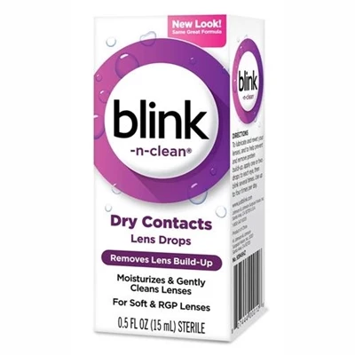 Blink N Clean Dry Contacts Lens Drop 0.5oz / 15ml 3 Blink N Clean Dry Contacts Lens Drop 0.5oz / 15ml