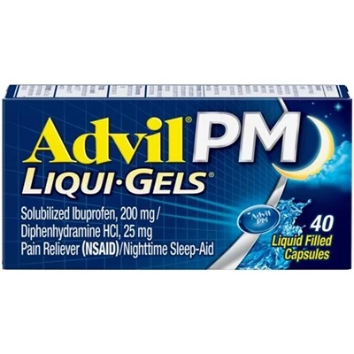 Advil® Advil PM Liqui Gels Pain Reliever Nighttime Sleep Aid 40 Liquid Filled Capsules 3 Advil® Advil PM Liqui Gels Pain Reliever Nighttime Sleep Aid 40 Liquid Filled Capsules
