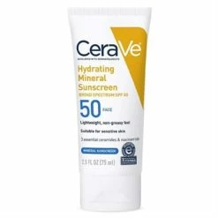 CeraVe Hydrating Mineral Sunscreen For Face SPF 50 2.5oz / 75ml