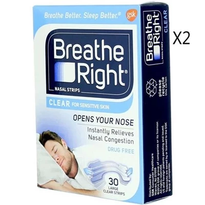 Breathe Right Clear For Sensitive Skin 30 Large Clear Strips 2 Packs 3 Breathe Right Clear For Sensitive Skin 30 Large Clear Strips 2 Packs