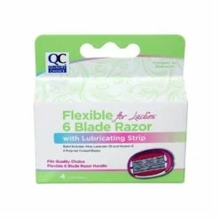 Quality Choice Flexible 6 Blade Razor With Lubricating Strip For Ladies 4 Cartridges